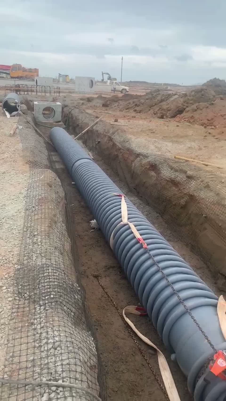 Frame from pipeline laying footage
