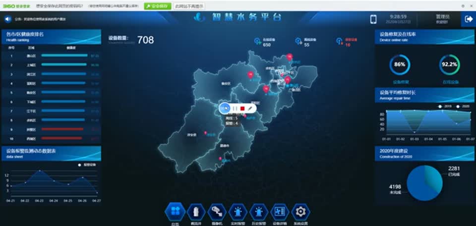 Frame from monitoring system demonstration footage